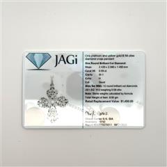 Authenticated Platnum Diamond Cross Pendant 13 Diamonds .14 C.T.W. 8.5g